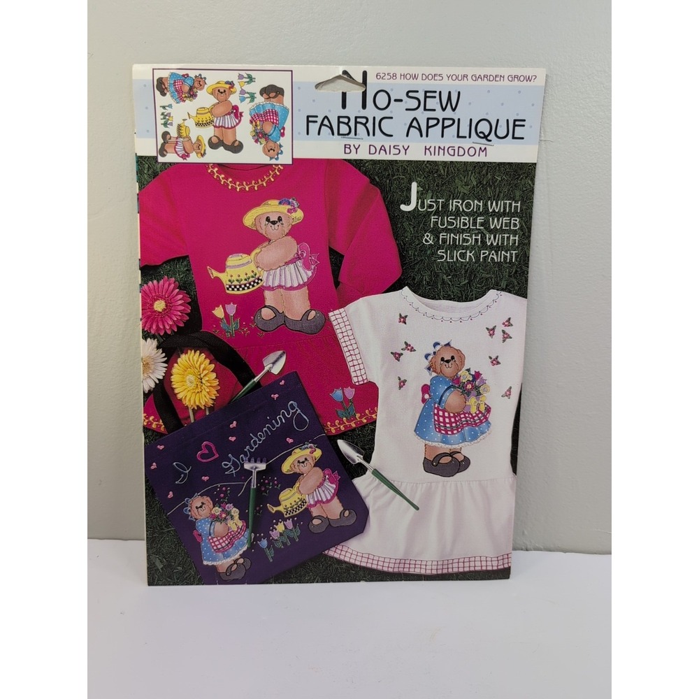 Vintage Daisy Kingdom Applique No Sew Teddy Bears How‎ Does Your Garden Grow